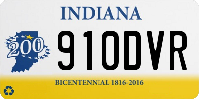 IN license plate 910DVR