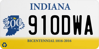 IN license plate 910DWA
