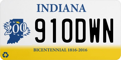 IN license plate 910DWN