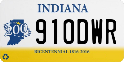 IN license plate 910DWR