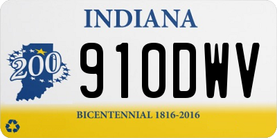 IN license plate 910DWV