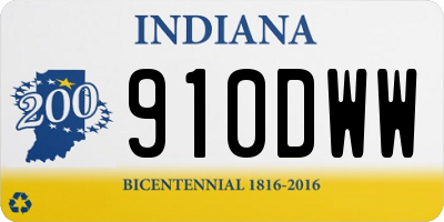 IN license plate 910DWW