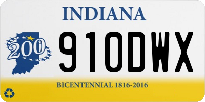 IN license plate 910DWX