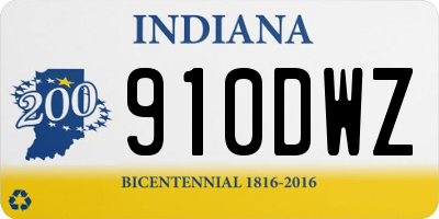 IN license plate 910DWZ