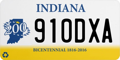 IN license plate 910DXA