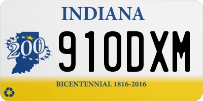 IN license plate 910DXM
