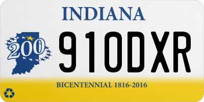 IN license plate 910DXR