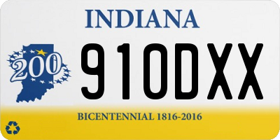 IN license plate 910DXX