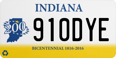 IN license plate 910DYE