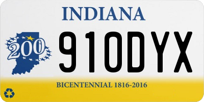 IN license plate 910DYX