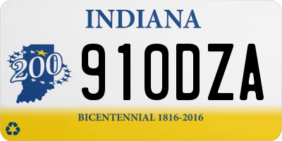 IN license plate 910DZA