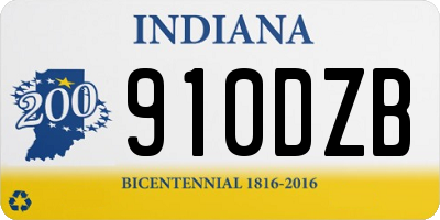 IN license plate 910DZB