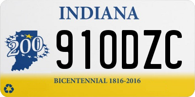 IN license plate 910DZC