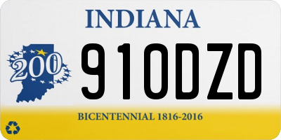 IN license plate 910DZD