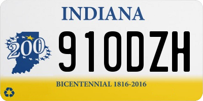 IN license plate 910DZH