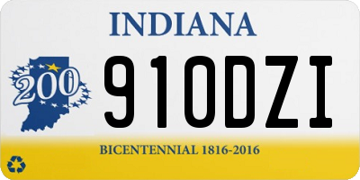 IN license plate 910DZI