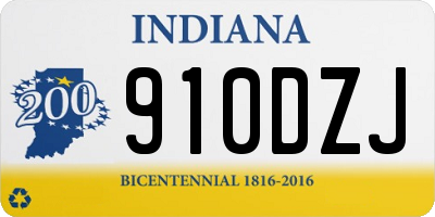 IN license plate 910DZJ