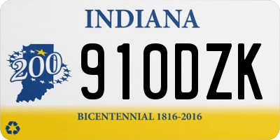 IN license plate 910DZK