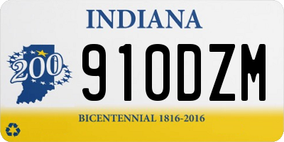 IN license plate 910DZM