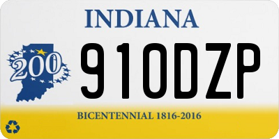 IN license plate 910DZP