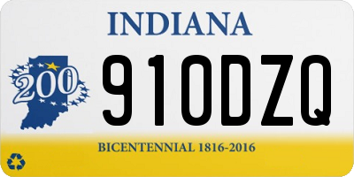 IN license plate 910DZQ