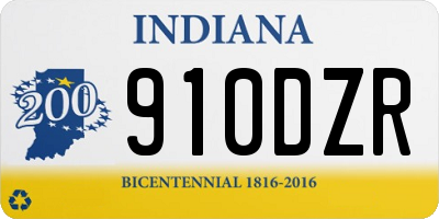 IN license plate 910DZR