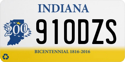 IN license plate 910DZS