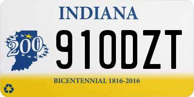 IN license plate 910DZT