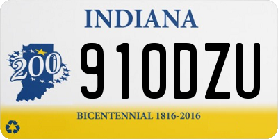 IN license plate 910DZU