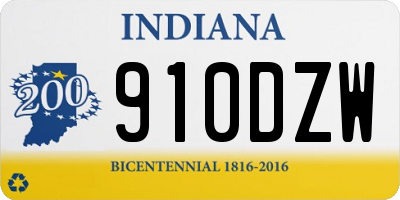IN license plate 910DZW
