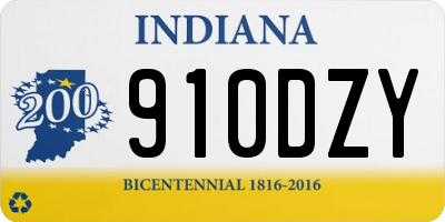 IN license plate 910DZY