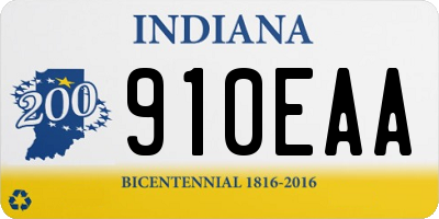 IN license plate 910EAA