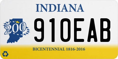 IN license plate 910EAB