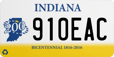 IN license plate 910EAC