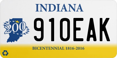 IN license plate 910EAK