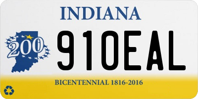 IN license plate 910EAL