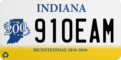 IN license plate 910EAM