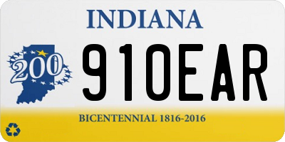 IN license plate 910EAR