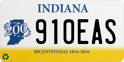 IN license plate 910EAS