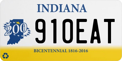 IN license plate 910EAT