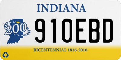 IN license plate 910EBD