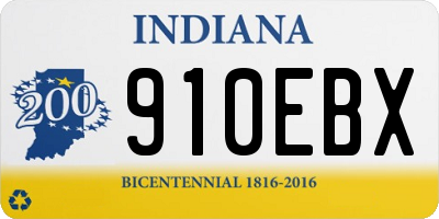 IN license plate 910EBX