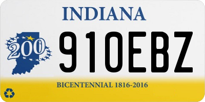 IN license plate 910EBZ