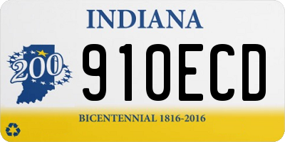 IN license plate 910ECD