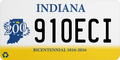IN license plate 910ECI
