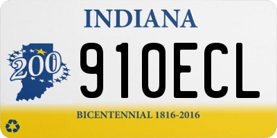 IN license plate 910ECL