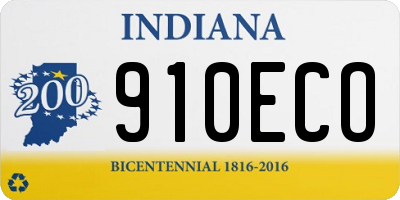 IN license plate 910ECO