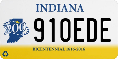 IN license plate 910EDE