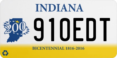 IN license plate 910EDT