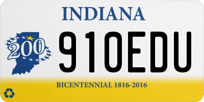 IN license plate 910EDU